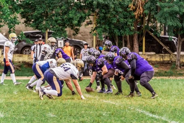 American football game action